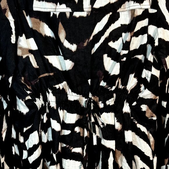 Luii Anthropologie Animal-Print Linen Jacket High-Low Safari Boho Eco-Friendly M - Picture 5 of 8